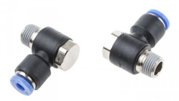 Złącze kątowe gwint R 1/8 męskie, Wciskane 4 mm RS PRO