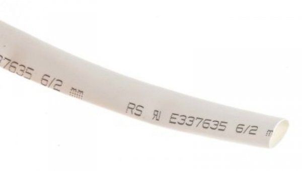Osłona termokurczliwa Biały 3:1, średnica 6mm, dł. 7m, RS PRO
