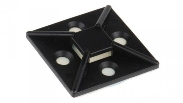 Mocowanie opaski kablowej samoprzylepne, 38mm x 38 mm, kolor: Czarny, RS PRO
