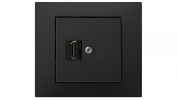 Vestra Gniazdo multimedialne pojedyncze HDMI bez ramki podtynkowe IP20 czarny 3891-19