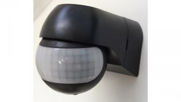 Czujnik ruchu 800W IP44 PIR / na podczerwień wodoodporny natynkowy czarny SENSOR 90 B GXSE008