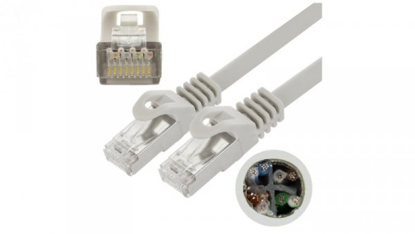 Patchcord FTP kat.6 kabel sieciowy LAN 2x RJ45 linka szary 5m NEKU