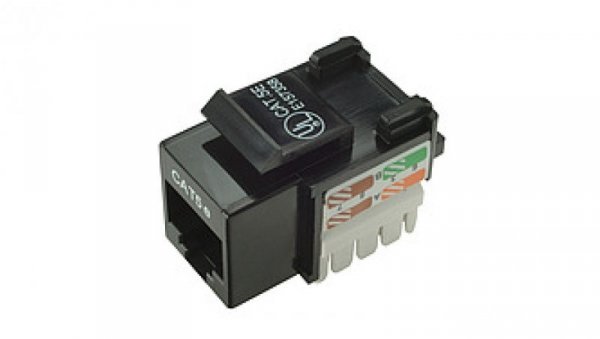 Keystone Solarix CAT5E UTP RJ45 czarny zaciski 90 stopni, SXKJ-5E-UTP-BK-90