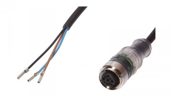 Złącze do samokonfekcjonowania M12 żeńskie proste 3pin druga końcówka niezarobiona 3x0,34m IP67 10m LED VKA00225