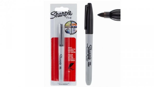 Marker permanentny czarny 1,0mm Sharpie Fine blister