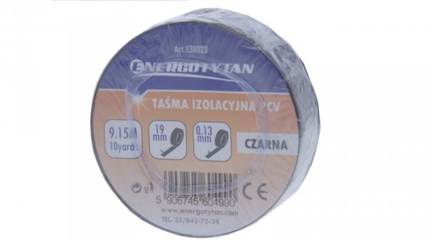 Taśma izolacyjna czarna 19mm / Taśma CZARNA / 19x9,15m