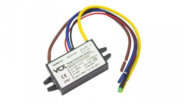 Ogranicznik przepięć Typ T3 VCX 230V 6kA TYP D ochronnik przepięciowy dopuszkowy CT-LED-P06D