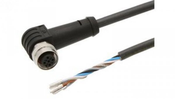 Kabel konfekcjonowany jednostrony złącze M12 żeńskie 5-pinowe kątowe wolny koniec przewodu 5x0,34mm² 2m PUR 60V VK205621