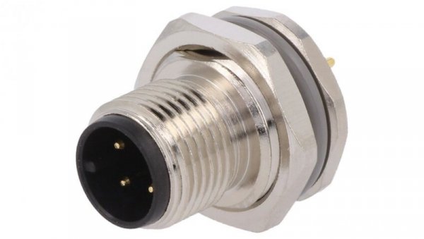 Złącze okrągłe M12 męskie proste montaż THT 4pin 250V T4140012041-000