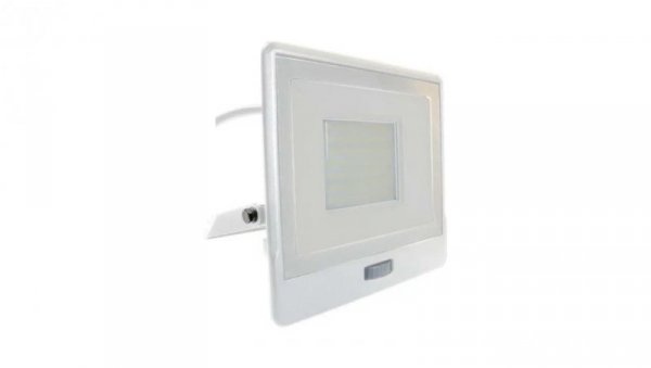 Projektor LED z czujnikiem ruchu 50W 4000lm 4000K Dioda SAMSUNG IP65 Kabel 1m Biały 5 Lat Gwarancji 20302