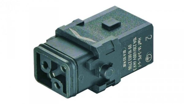Złącze Han 1A prostokątne żeńskie 3pin +PE 09100032706