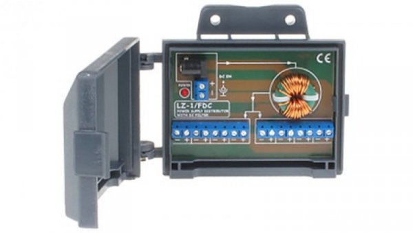 Dystrybutor zasilania (łączówka, rozgałęźnik) 2-we/8-wy max.24VDC 6A z filtrem eliminującym zakłócenia