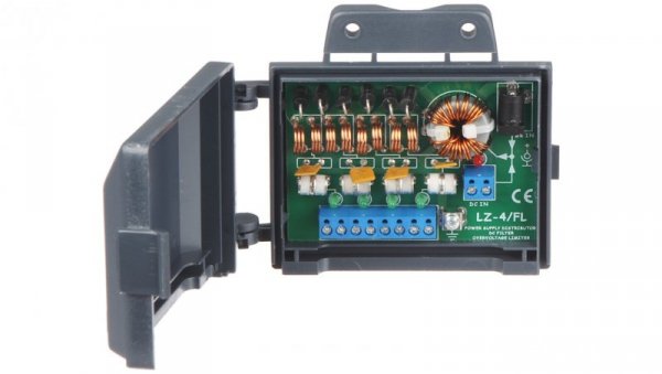Dystrybutor zasilania (łączówka, rozgałęźnik) 2-we/4-wy max.15VDC 6A bezpiecznik 4x1,5A obudowa na ścianę LZ-4/FL