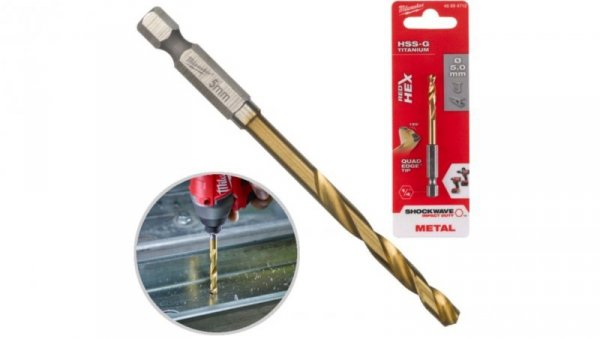 Wiertło do metalu HSS-G TIN 8,5x72/114mm 1/4 HEX MILWAUKEE