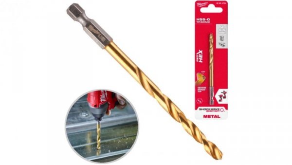 Wiertło do metalu HSS-G TIN 5,5x60/104mm 1/4 HEX MILWAUKEE