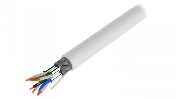 Przewód S/FTP Cat 7 Cu 27AWG LSZH 50m biały