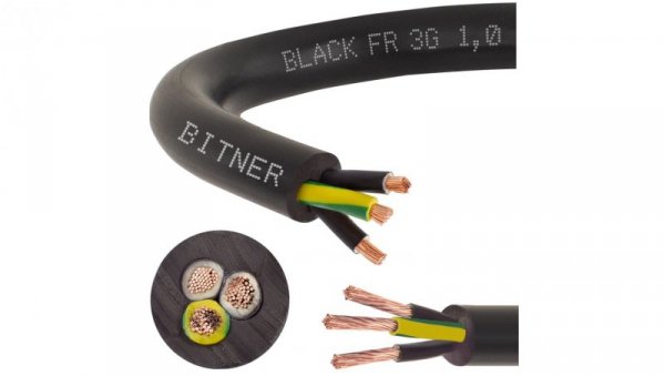 Przewód sterowniczy prądowy BiT 500 Black FR 300/500V 3x1 linka do ziemi Bitner /50m/