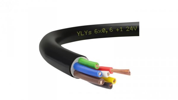 Przewód przyczepowy samochodowy YLYs 6x0,6 + 1x1 24V Elektrokabel /100m/