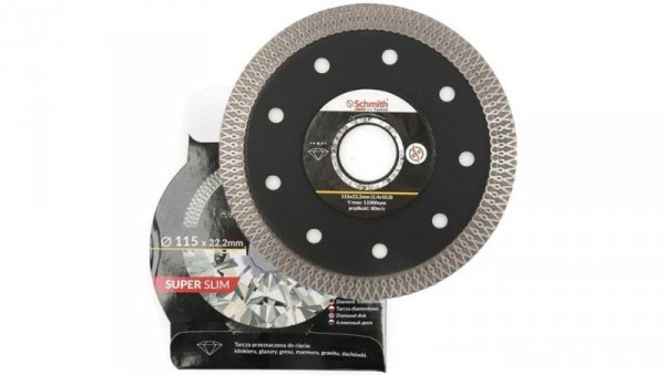 Tarcza diamentowa 115mm do gresu płytek Premium SLIM - Schmith