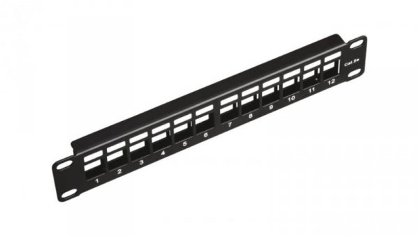 Patch panel pusty RACK 10 1U na 12 modułów keystone czarny Alantec