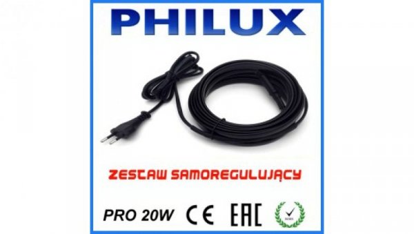 Kabel grzejny samoregulujący z wtyczką PRO 20W/m /5mb/