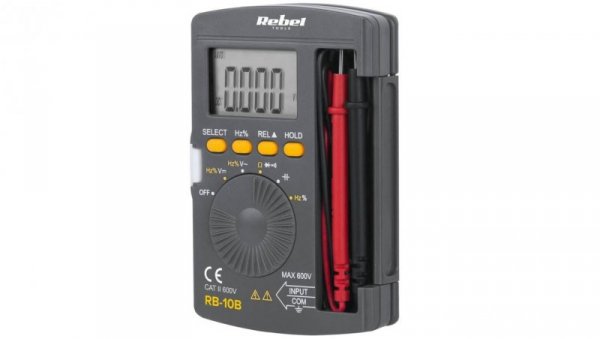 Miernik uniwersalny kieszonkowy multimetr cyfrowy z wyświetlaczem LCD REBEL RB-10B