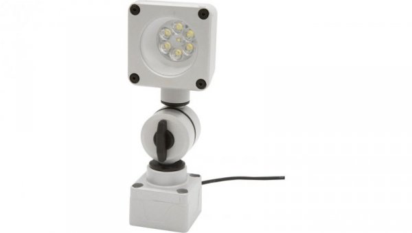 Głowica łącząca LED, 80x80mm, Światło białe, 9W, 5000K, Kabel 3pin 3m, IP67, Aluminium+Szkło , EB800105