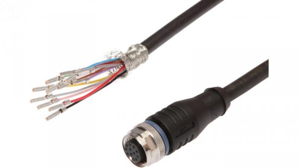 Kabel połączeniowy, 2m, M12 żeński (gniazdo) 12pin prosty, Końcówka wolna, 12x0,14mm, VK205C25