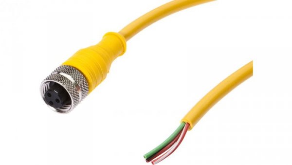 Kabel połączeniowy, 2m, MC żeński (gniazdo) 3pin prosty, Końcówka wolna, 3x0,34mm², PVC, VK201034