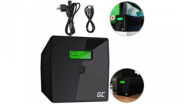 Zasilacz awaryjny UPS Green Cell Micropower z wyświetlaczem LCD 600VA