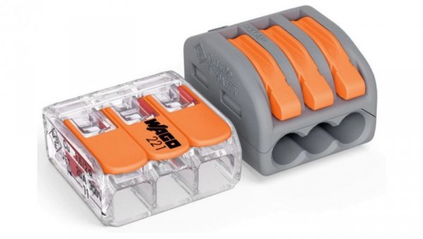 Szybkozłączka 5x 0,2-4,0mm2 uniwersalna (na drut / na linkę) 450V/32A ORYGINALNA blister 8szt. 221-415