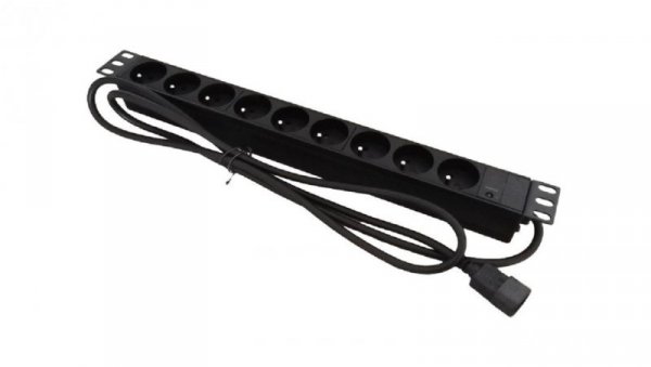 Listwa zasilająca rack 19 cali PDU gniazdo 9 x CEE 7/5 wtyk IEC320 C20