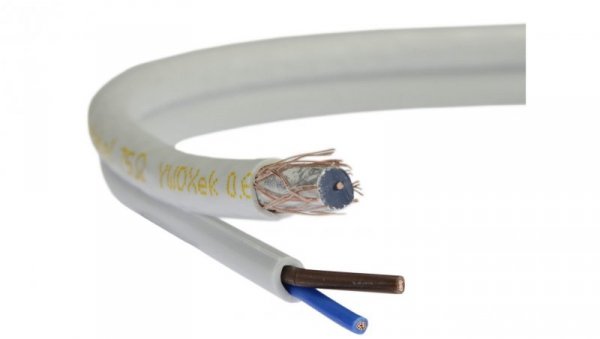 Przewód koncentryczny do kamer z zasilaniem 2x0,5 75ohm K-60 0,59/3,7/5,8 ekran 60 Elektrokabel /50m/