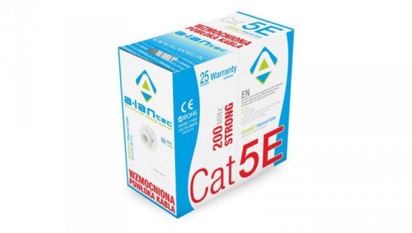 Kabel teleinformatyczny WZMOCNIONY U/UTP kat.5e PVC Eca szary ALANTEC /305m/