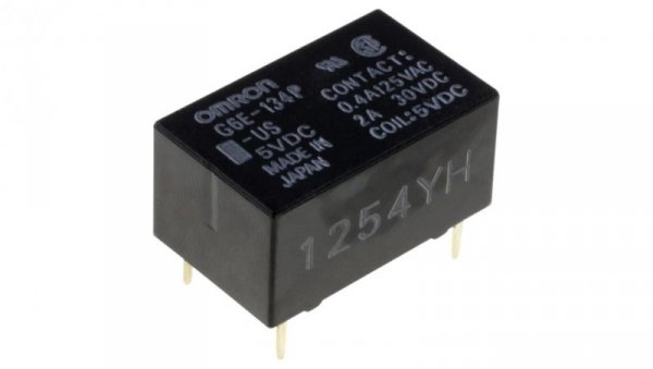 Przekaźnik elektromagnetyczny SPDT Ucewki 12VDC 0,4A/125VAC G6E-134P-US 12VDC