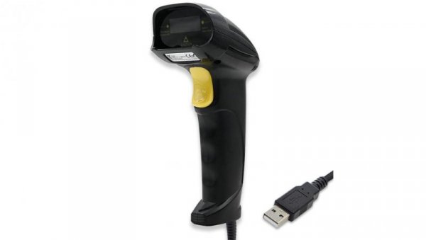 Qoltec Laserowy czytnik kodów kreskowych 1D USB Czarny
