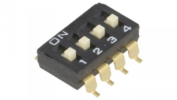 Przełącznik DIP-SWITCH Ilość sekcji 4 ON-OFF 0,025A/24VDC A6S-4104-H