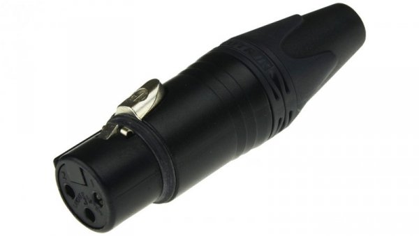 NEUTRIK Gniazdo mikrofonowe XLR (3-pin) na kabel do 8,0mm posrebrzane czarne NC3FXX-BAG 43.0110