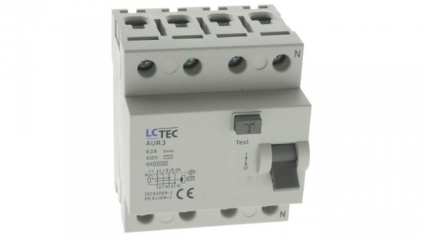 Wyłącznik różnicowoprądowy 4P 63A 30mA AC 10kA