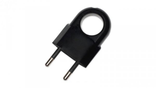 Wtyczka prosta z uchwytem płaska b/u 2,5A 250V czarna ZN-11-CZ