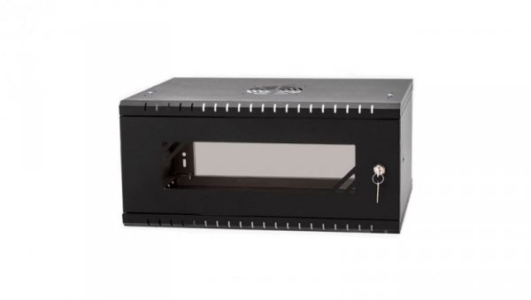 Szafa wisząca RACK 19 4U 450mm drzwi szklane czarna BOX