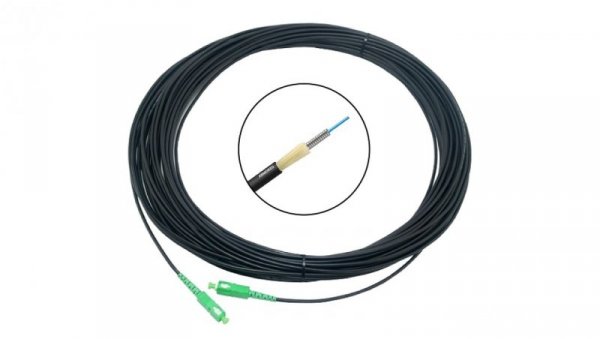 Patchcord microADSS 1J, 30 m, 3 mm, G.657A2, złącza SC/APC, Gold, zbrojony, LSOH