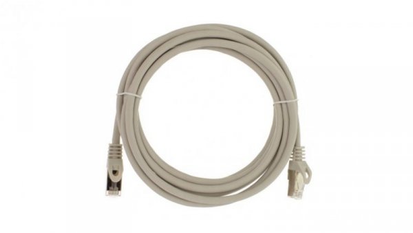 Patchcord S/FTP kat.6A PiMF kabel sieciowy LAN 2x RJ45 linka PoE szary 10m