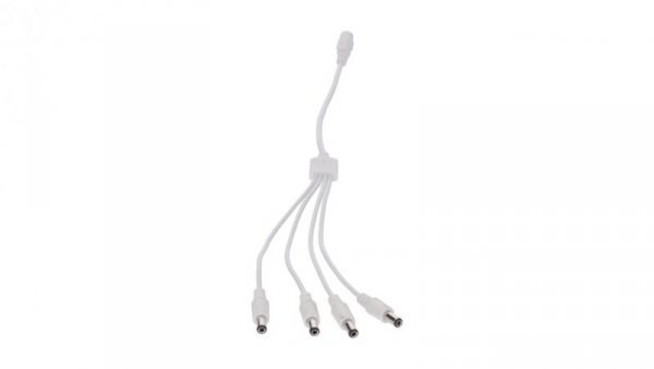 Rozgałęźnik DC 5.5X2.1 4W-1G biały 32cm 22/20awg