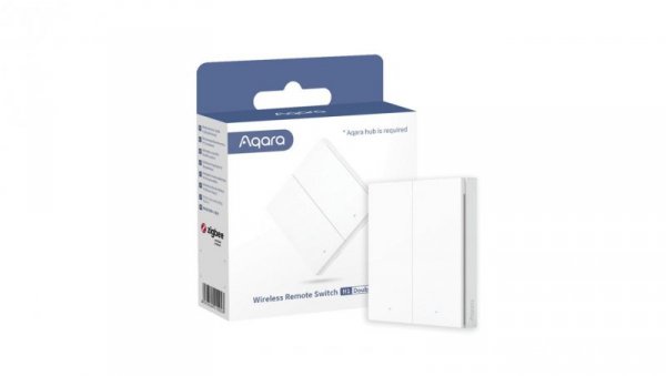 Przełącznik scienny bezprzewodowy Biały, 2 przyciski, WRS-R02 Aqara Wireless Remote Switch H1