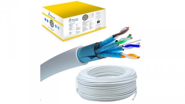 Kabel sieciowy skrętka 500M LSZH Extralink CAT6A FTP (F/FTP) V2 Wewnętrzny