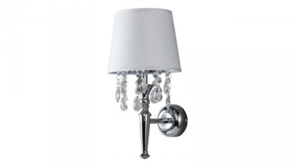 Klasyczny kinkiet VIGO w stylu glamour z kryształkami i kloszem LP-0412/1W WH Light Prestige