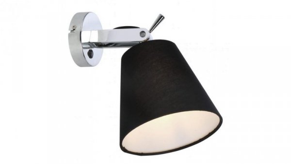 Klasyczny kinkiet BALI z chromowanym ramieniem i czarnym kloszem LP-5031/1W BK Light Prestige