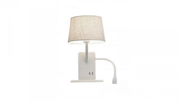 Kinkiet z półeczką i ramieniem do czytania do sypialni DAKOTA biały prawy LP-2121/1W R WH Light Prestige