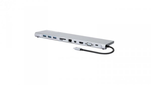 Stacja Dokująca USB-C do HDMI, MiniDP, VGA, RJ45, 3x USB, SD